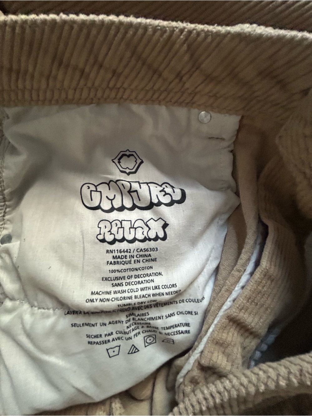 Empyre Men’s Tan Corduroy Pants - Picture 6 of 7